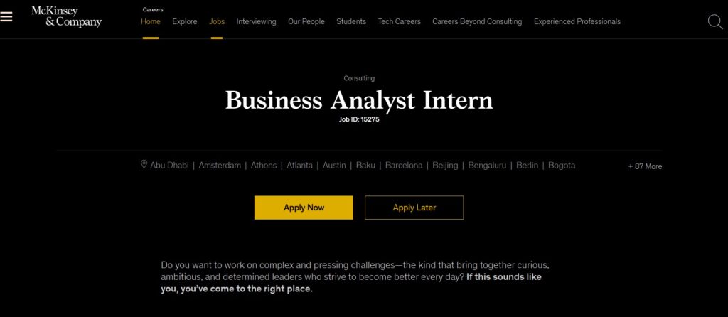 Business Analyst Intern Associate Intern