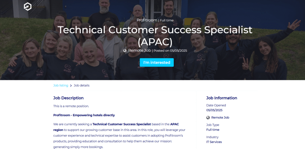 Profitroom Work From Home Job | Technical Customer Success Specialist | fresher
