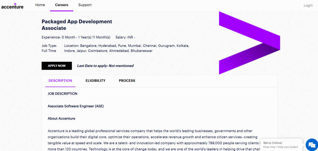 Join Accenture as a Packaged App Development Associate – Freshers Apply Now