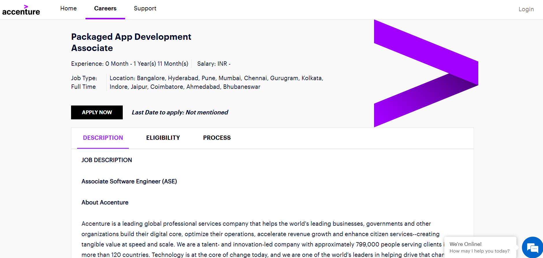Join Accenture as a Packaged App Development Associate – Freshers Apply Now